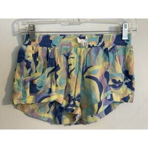 Billabong Girl's Mad For You Elastic Waist Shorts Size L Floral